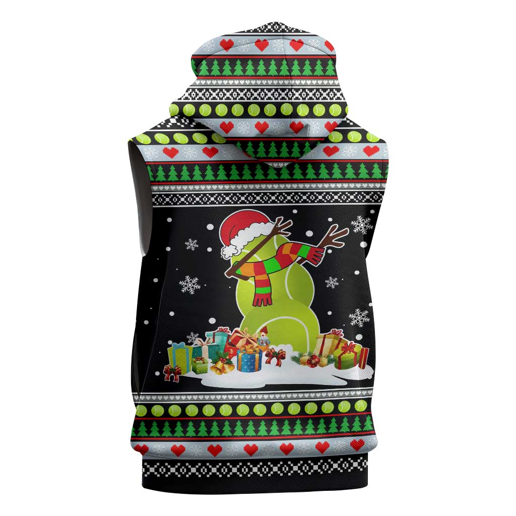 Christmas Tennis Snowman Sleeveless Zip Hoodie Xmas Holiday Patterns - Wonder Print Shop