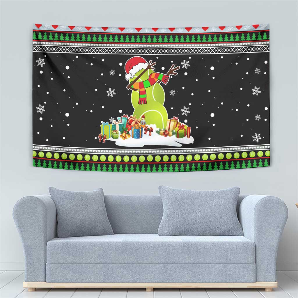 Christmas Tennis Snowman Tapestry Xmas Holiday Patterns - Wonder Print Shop