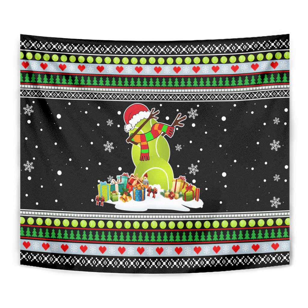 Christmas Tennis Snowman Tapestry Xmas Holiday Patterns - Wonder Print Shop