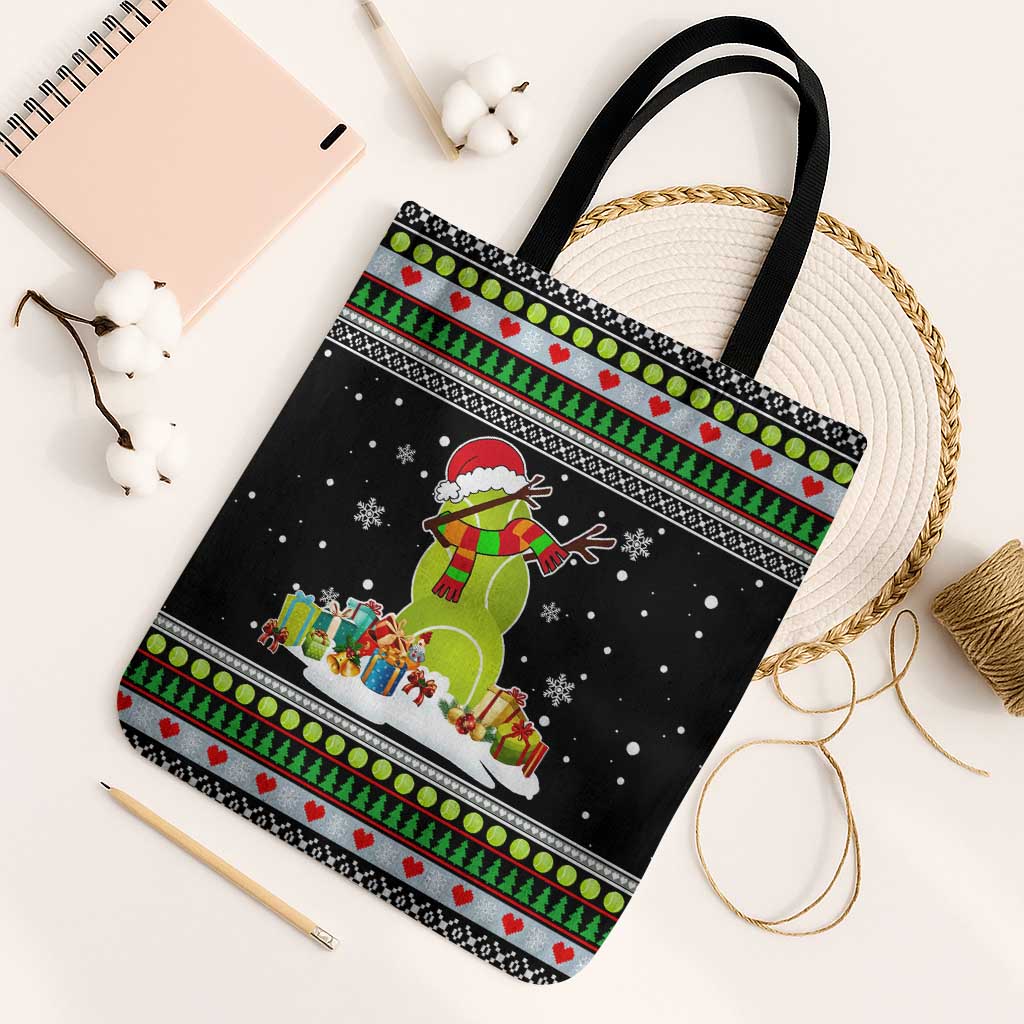 Christmas Tennis Snowman Tote Bag Xmas Holiday Patterns - Wonder Print Shop
