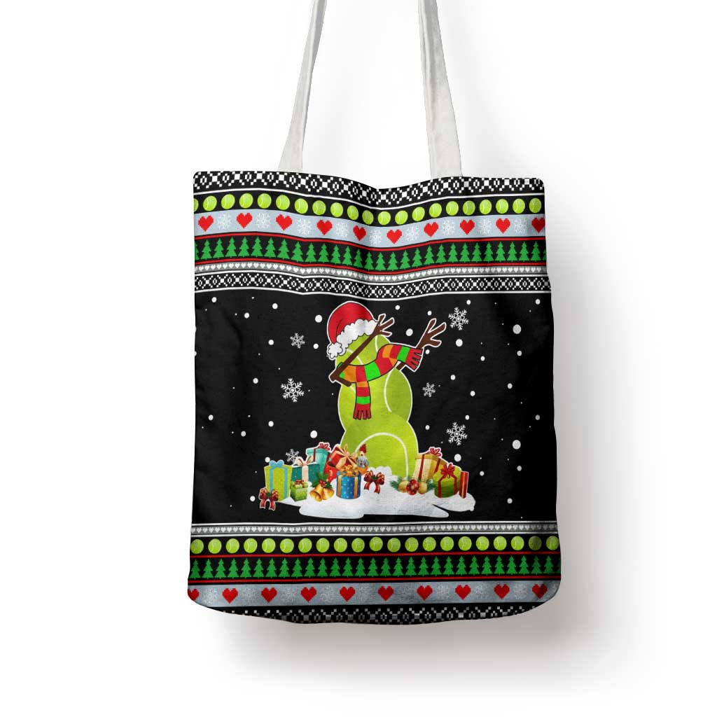 Christmas Tennis Snowman Tote Bag Xmas Holiday Patterns - Wonder Print Shop