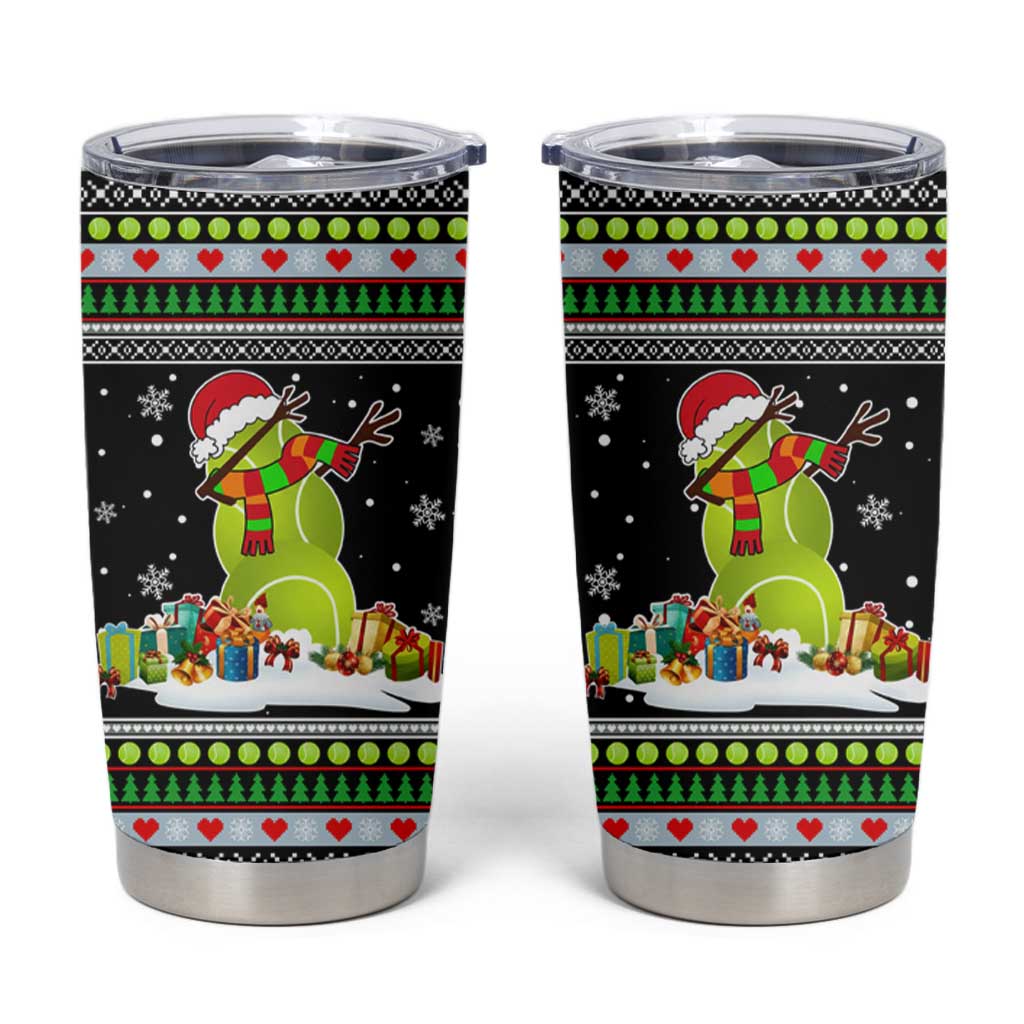 Christmas Tennis Snowman Tumbler Cup Xmas Holiday Patterns - Wonder Print Shop