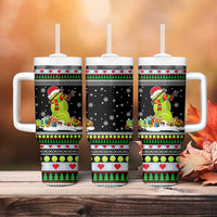 Christmas Tennis Snowman Tumbler With Handle Xmas Holiday Patterns - Wonder Print Shop