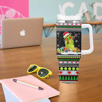 Christmas Tennis Snowman Tumbler With Handle Xmas Holiday Patterns - Wonder Print Shop