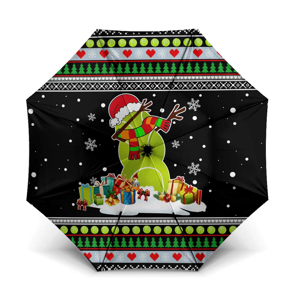 Christmas Tennis Snowman Umbrella Xmas Holiday Patterns - Wonder Print Shop