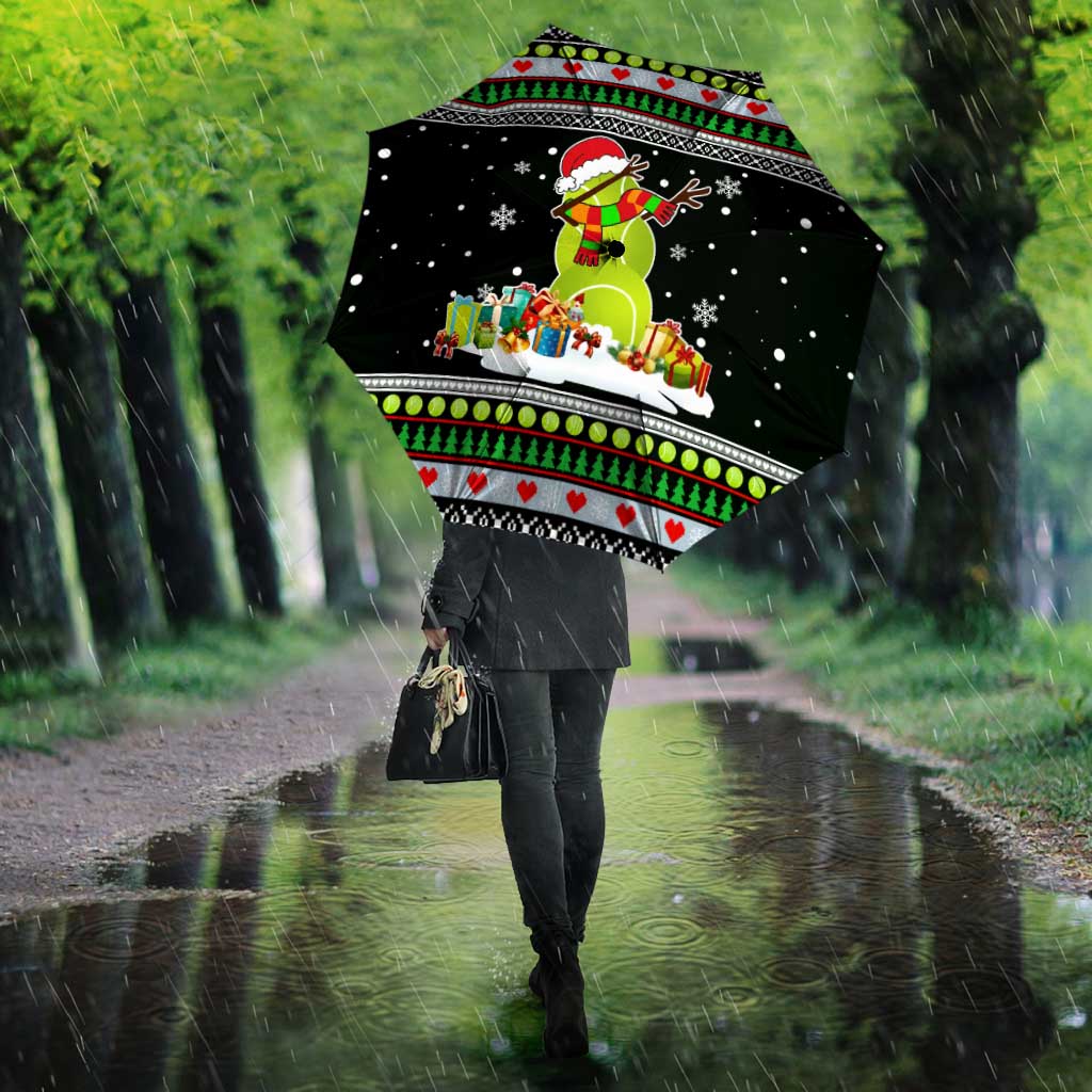 Christmas Tennis Snowman Umbrella Xmas Holiday Patterns - Wonder Print Shop