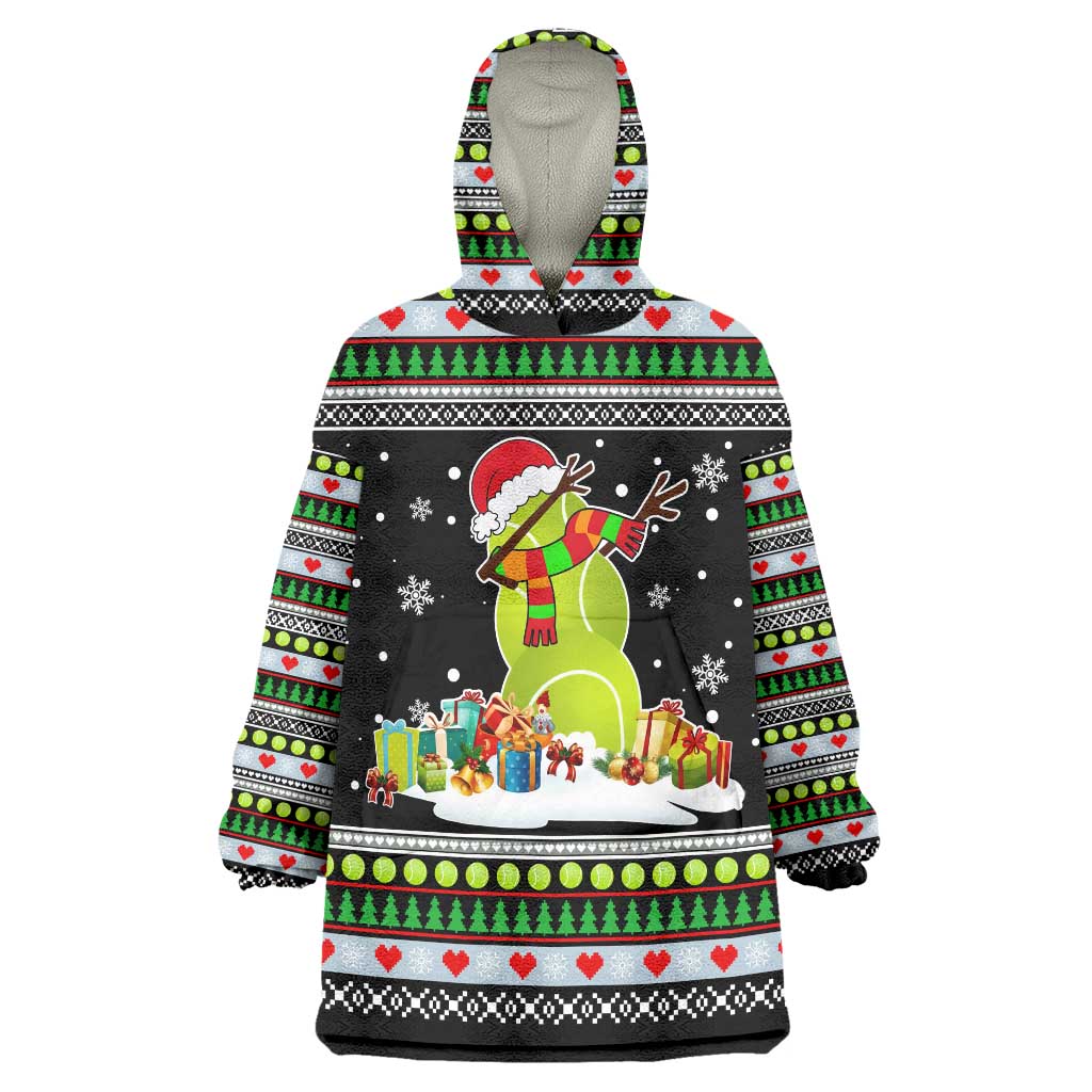 Christmas Tennis Snowman Wearable Blanket Hoodie Xmas Holiday Patterns - Wonder Print Shop
