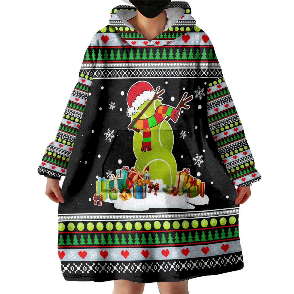Christmas Tennis Snowman Wearable Blanket Hoodie Xmas Holiday Patterns - Wonder Print Shop