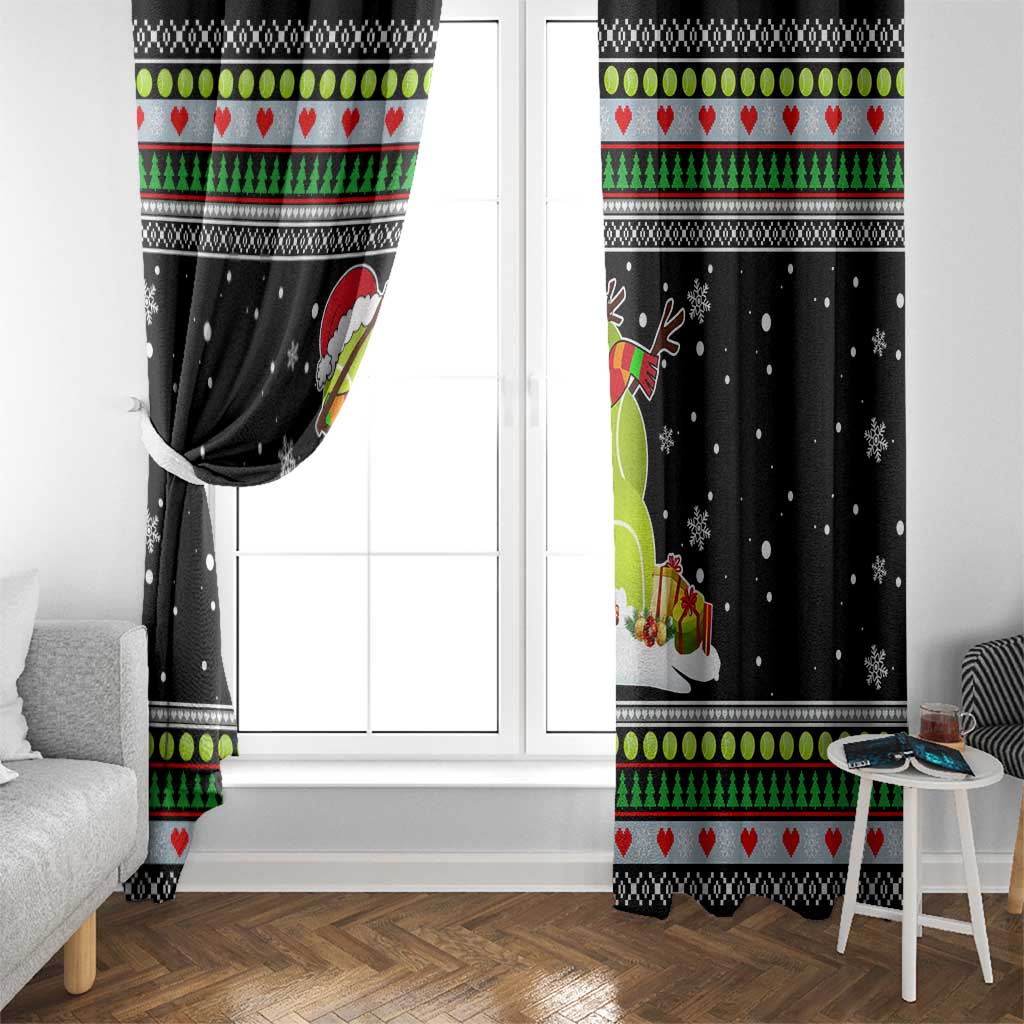 Christmas Tennis Snowman Window Curtain Xmas Holiday Patterns - Wonder Print Shop