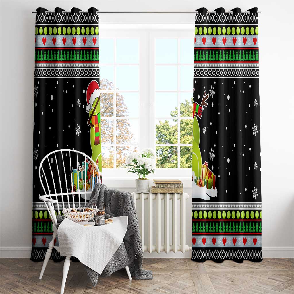 Christmas Tennis Snowman Window Curtain Xmas Holiday Patterns - Wonder Print Shop