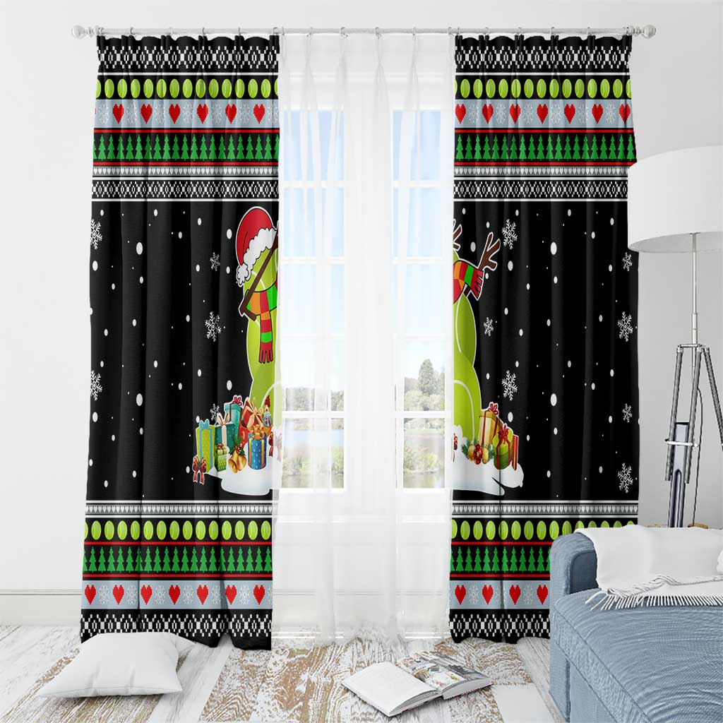 Christmas Tennis Snowman Window Curtain Xmas Holiday Patterns - Wonder Print Shop