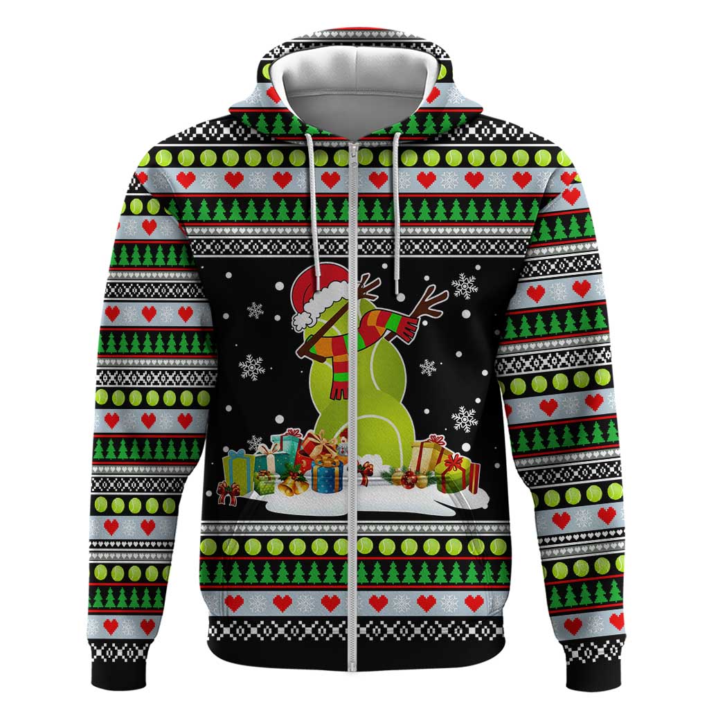 Christmas Tennis Snowman Zip Hoodie Xmas Holiday Patterns - Wonder Print Shop