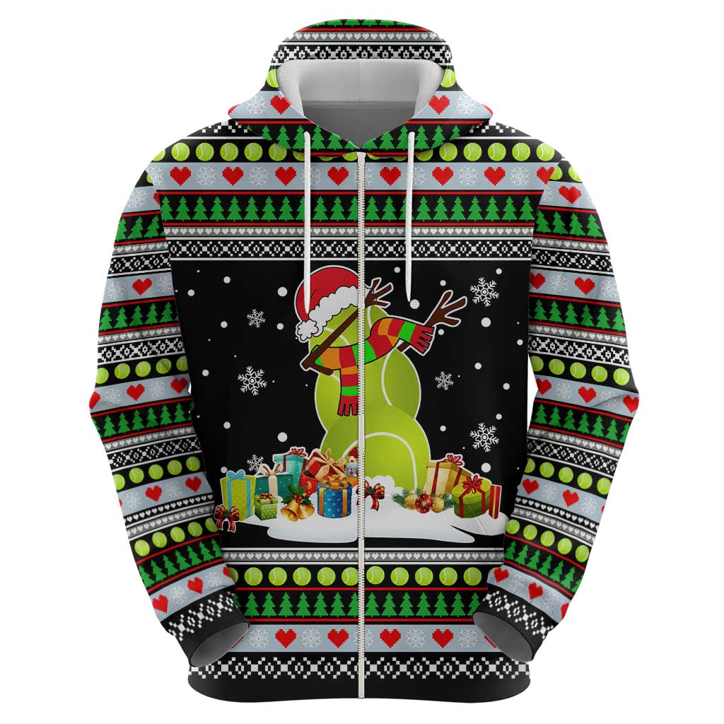 Christmas Tennis Snowman Zip Hoodie Xmas Holiday Patterns - Wonder Print Shop