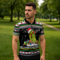 Christmas Tennis Snowman Zipper Polo Shirt Xmas Holiday Patterns - Wonder Print Shop