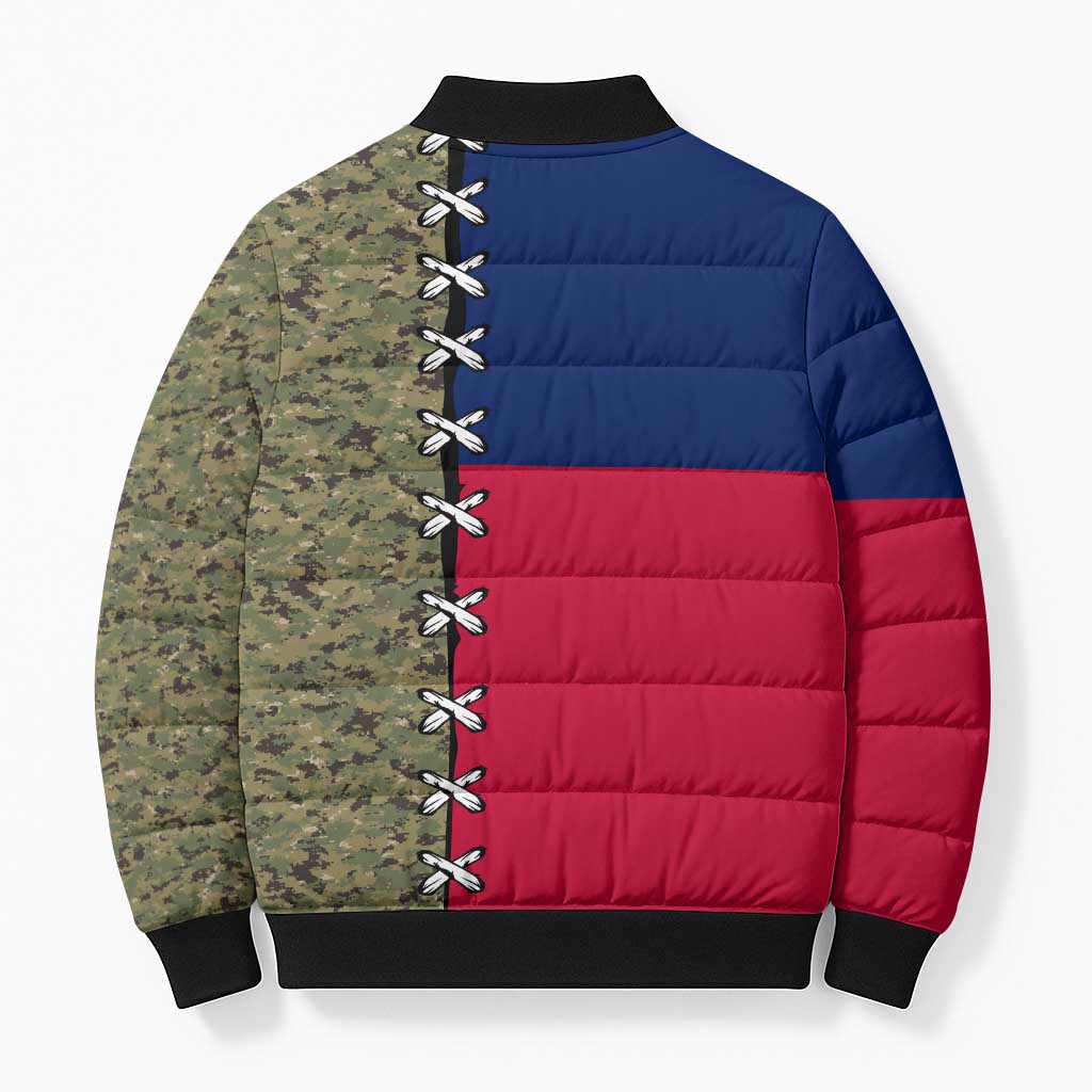 Christmas Texas Camo Bomber Puffer Jacket Xmas Holiday Patterns - Wonder Print Shop