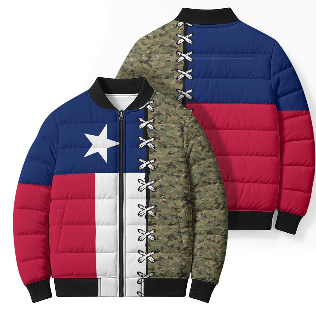 Christmas Texas Camo Bomber Puffer Jacket Xmas Holiday Patterns - Wonder Print Shop