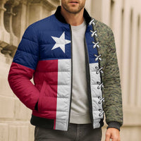Christmas Texas Camo Bomber Puffer Jacket Xmas Holiday Patterns - Wonder Print Shop