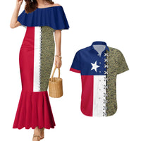 Christmas Texas Camo Couples Matching Mermaid Dress and Hawaiian Shirt Xmas Holiday Patterns - Wonder Print Shop