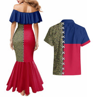 Christmas Texas Camo Couples Matching Mermaid Dress and Hawaiian Shirt Xmas Holiday Patterns - Wonder Print Shop