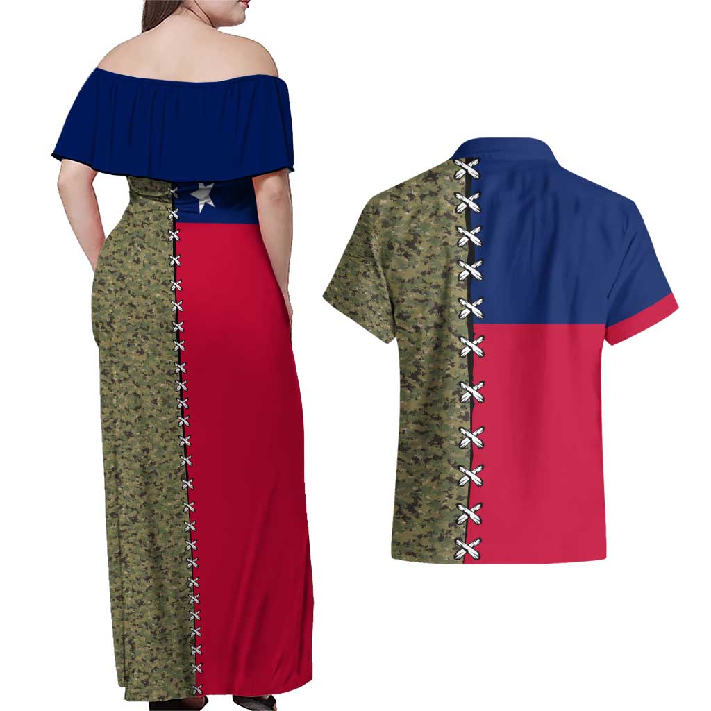 Christmas Texas Camo Couples Matching Off Shoulder Maxi Dress and Hawaiian Shirt Xmas Holiday Patterns - Wonder Print Shop