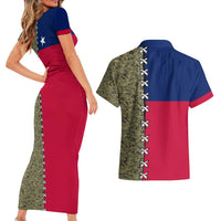 Christmas Texas Camo Couples Matching Short Sleeve Bodycon Dress and Hawaiian Shirt Xmas Holiday Patterns - Wonder Print Shop