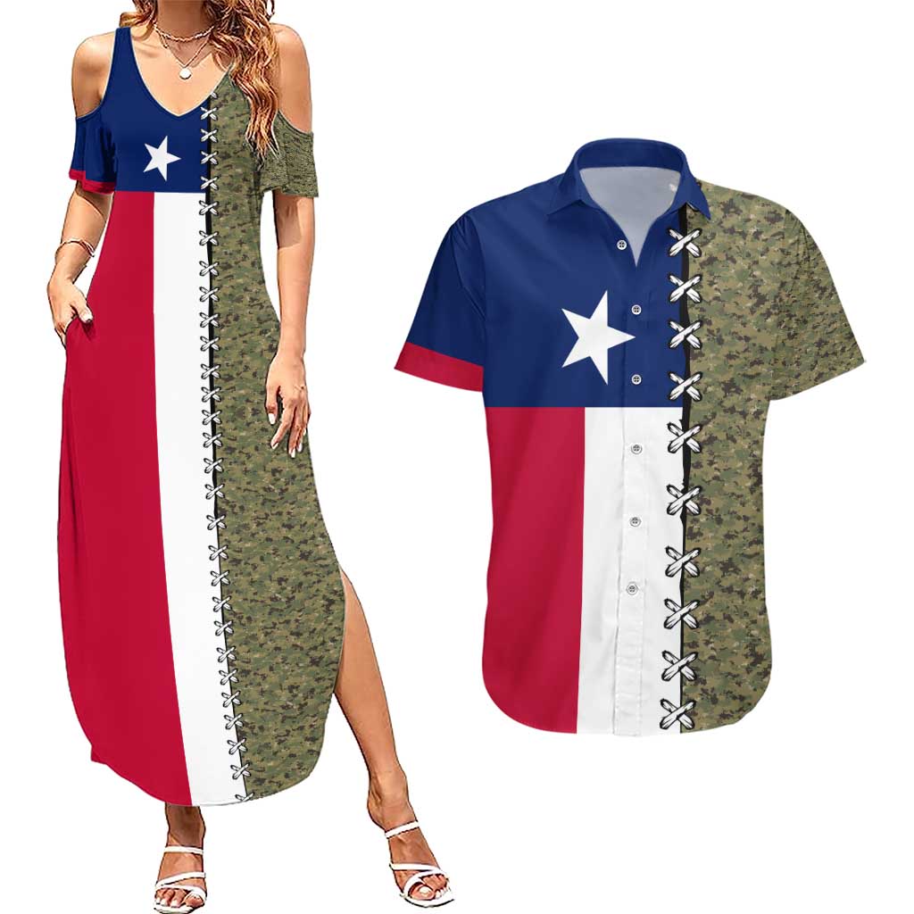 Christmas Texas Camo Couples Matching Summer Maxi Dress and Hawaiian Shirt Xmas Holiday Patterns - Wonder Print Shop