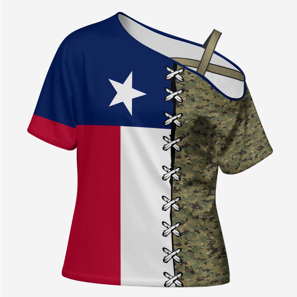 Christmas Texas Camo Cross Shoulder Shirt Xmas Holiday Patterns - Wonder Print Shop