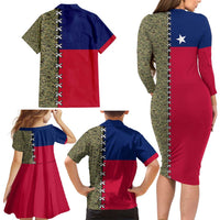 Christmas Texas Camo Family Matching Long Sleeve Bodycon Dress and Hawaiian Shirt Xmas Holiday Patterns - Wonder Print Shop