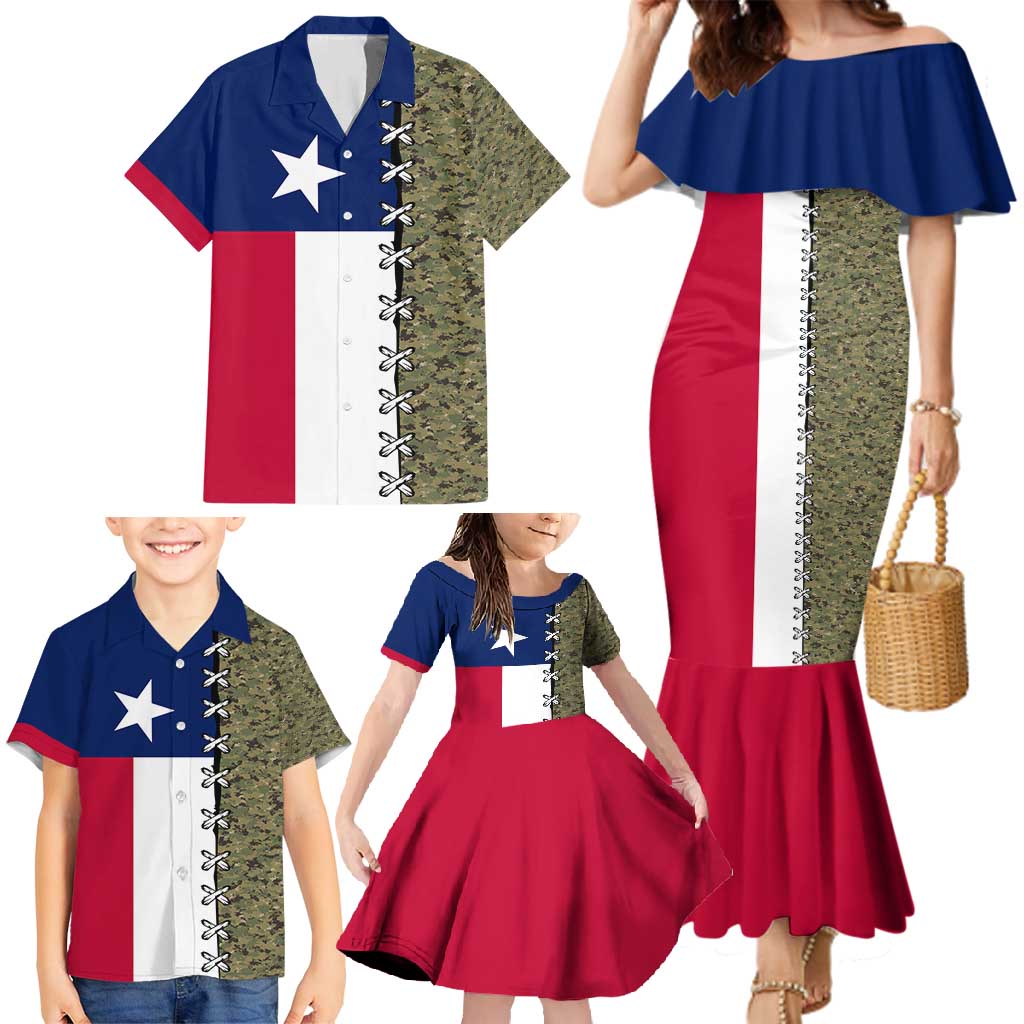 Christmas Texas Camo Family Matching Mermaid Dress and Hawaiian Shirt Xmas Holiday Patterns - Wonder Print Shop
