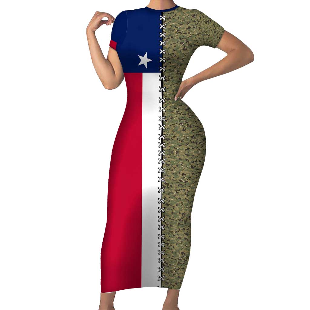 Christmas Texas Camo Family Matching Short Sleeve Bodycon Dress and Hawaiian Shirt Xmas Holiday Patterns - Wonder Print Shop