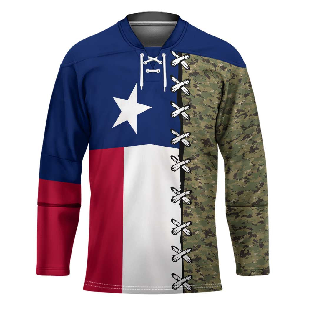 Christmas Texas Camo Hockey Jersey Xmas Holiday Patterns - Wonder Print Shop