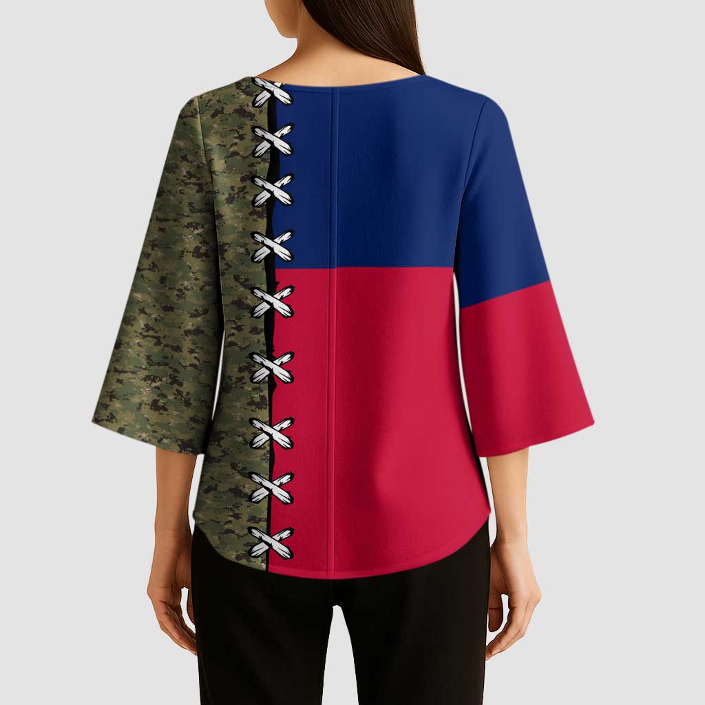 Christmas Texas Camo Kimono Sleeve Blouse Xmas Holiday Patterns - Wonder Print Shop