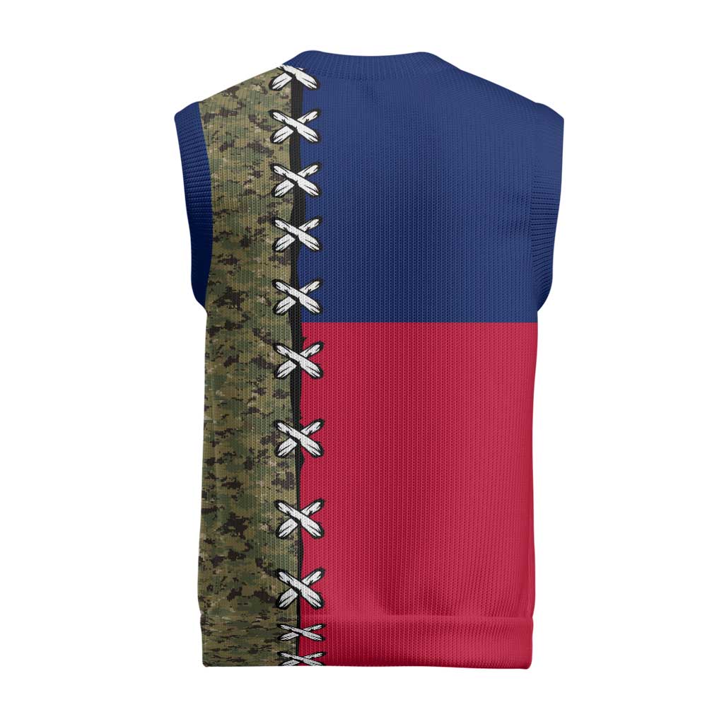 Christmas Texas Camo Christmas Knitted V-Neck Vest Xmas Holiday Patterns - Wonder Print Shop