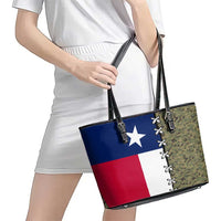 Christmas Texas Camo Leather Tote Bag Xmas Holiday Patterns - Wonder Print Shop