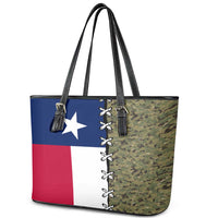 Christmas Texas Camo Leather Tote Bag Xmas Holiday Patterns - Wonder Print Shop