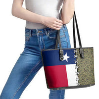 Christmas Texas Camo Leather Tote Bag Xmas Holiday Patterns - Wonder Print Shop