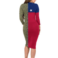 Christmas Texas Camo Long Sleeve Bodycon Dress Xmas Holiday Patterns - Wonder Print Shop