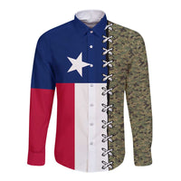 Christmas Texas Camo Long Sleeve Button Shirt Xmas Holiday Patterns - Wonder Print Shop