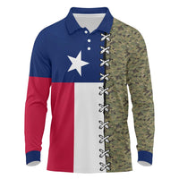 Christmas Texas Camo Long Sleeve Polo Shirt Xmas Holiday Patterns - Wonder Print Shop