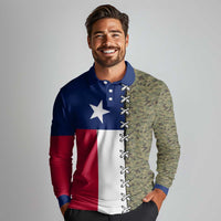 Christmas Texas Camo Long Sleeve Polo Shirt Xmas Holiday Patterns - Wonder Print Shop