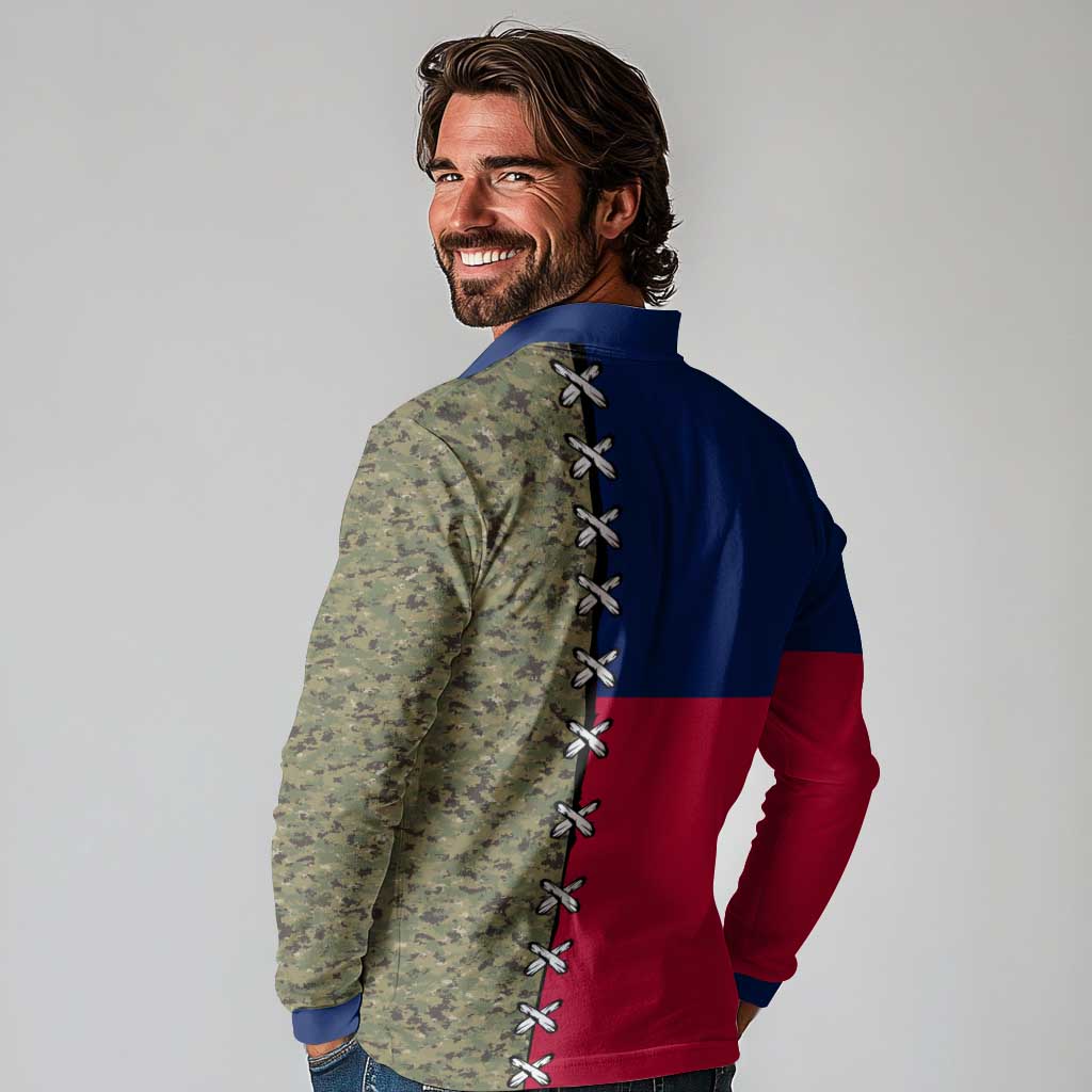 Christmas Texas Camo Long Sleeve Polo Shirt Xmas Holiday Patterns - Wonder Print Shop