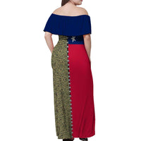 Christmas Texas Camo Off Shoulder Maxi Dress Xmas Holiday Patterns - Wonder Print Shop