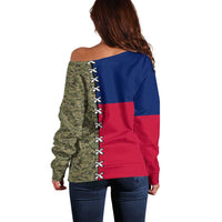 Christmas Texas Camo Off Shoulder Sweater Xmas Holiday Patterns - Wonder Print Shop