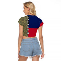 Christmas Texas Camo Raglan Cropped T Shirt Xmas Holiday Patterns - Wonder Print Shop