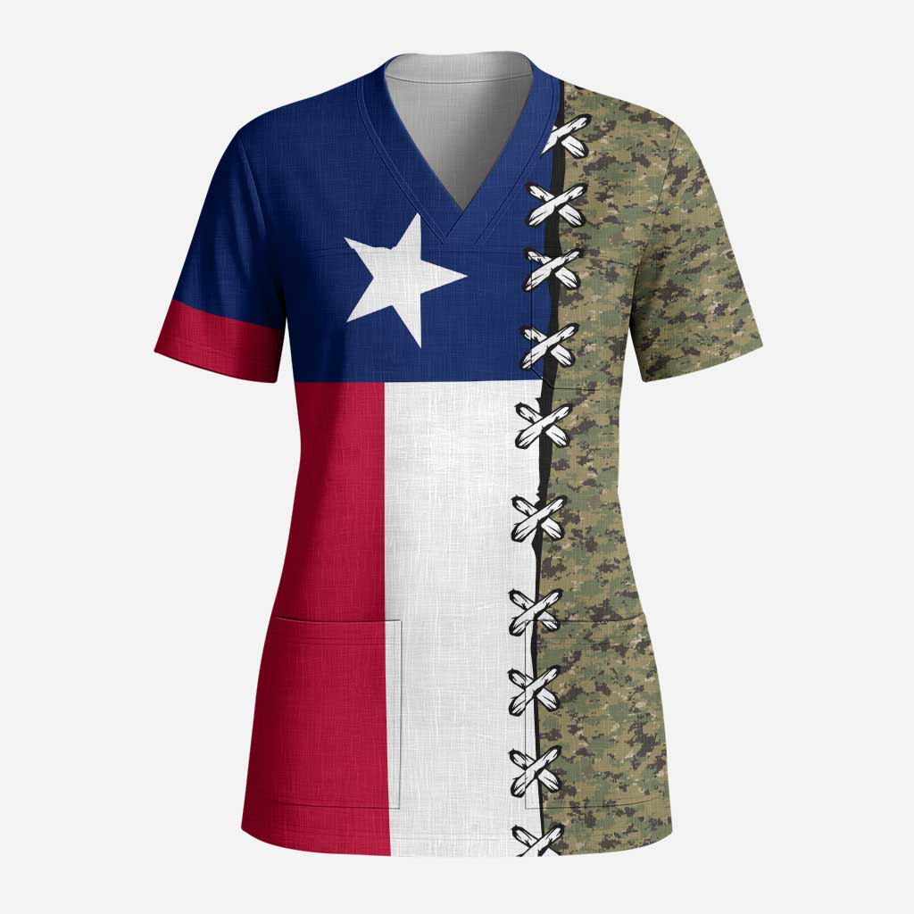 Christmas Texas Camo Scrub Top Xmas Holiday Patterns - Wonder Print Shop