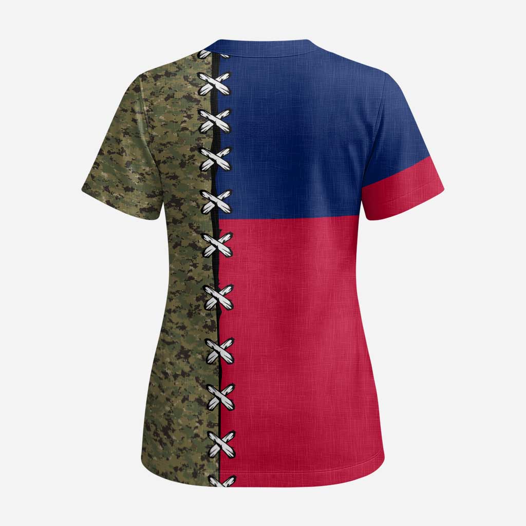 Christmas Texas Camo Scrub Top Xmas Holiday Patterns - Wonder Print Shop