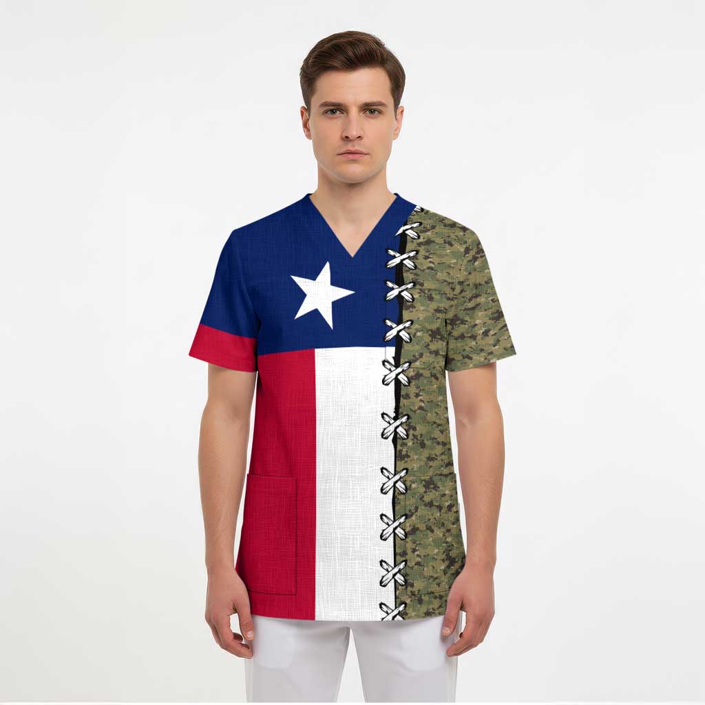 Christmas Texas Camo Scrub Top Xmas Holiday Patterns - Wonder Print Shop