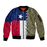 Christmas Texas Camo Sleeve Zip Bomber Jacket Xmas Holiday Patterns - Wonder Print Shop