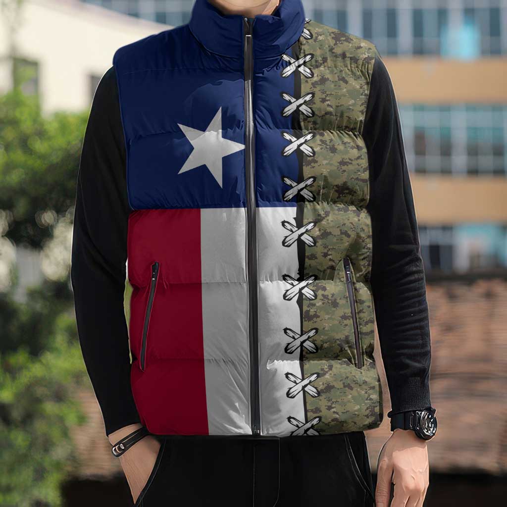 Christmas Texas Camo Sleeveless Puffer Jacket Xmas Holiday Patterns - Wonder Print Shop
