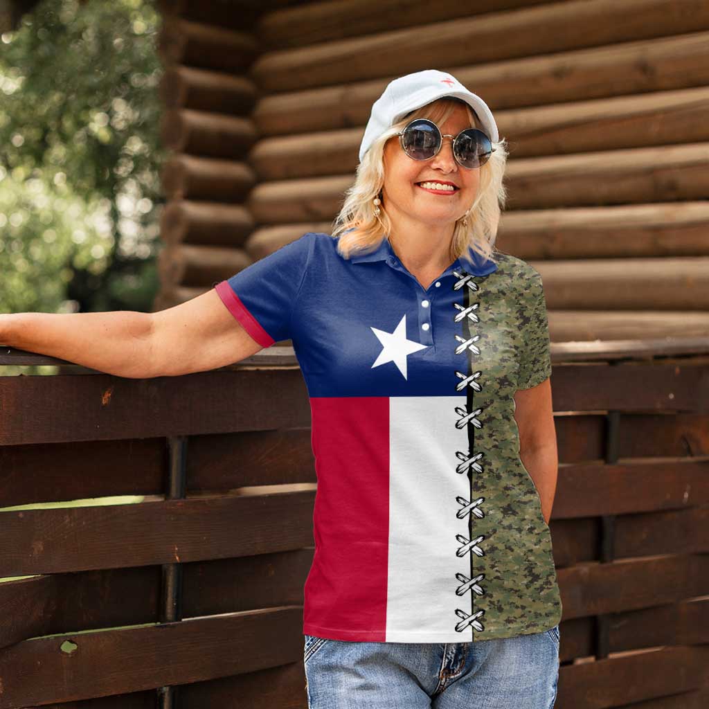 Christmas Texas Camo Women Polo Shirt Xmas Holiday Patterns - Wonder Print Shop